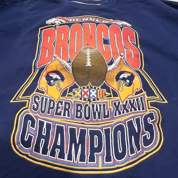 Vintage Denver Broncos XXXII Starter NFL Football Crewneck Sweatshirt - Picture 5 of 10